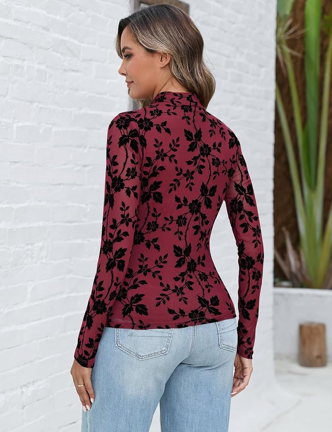 Burgundy Velvet Floral