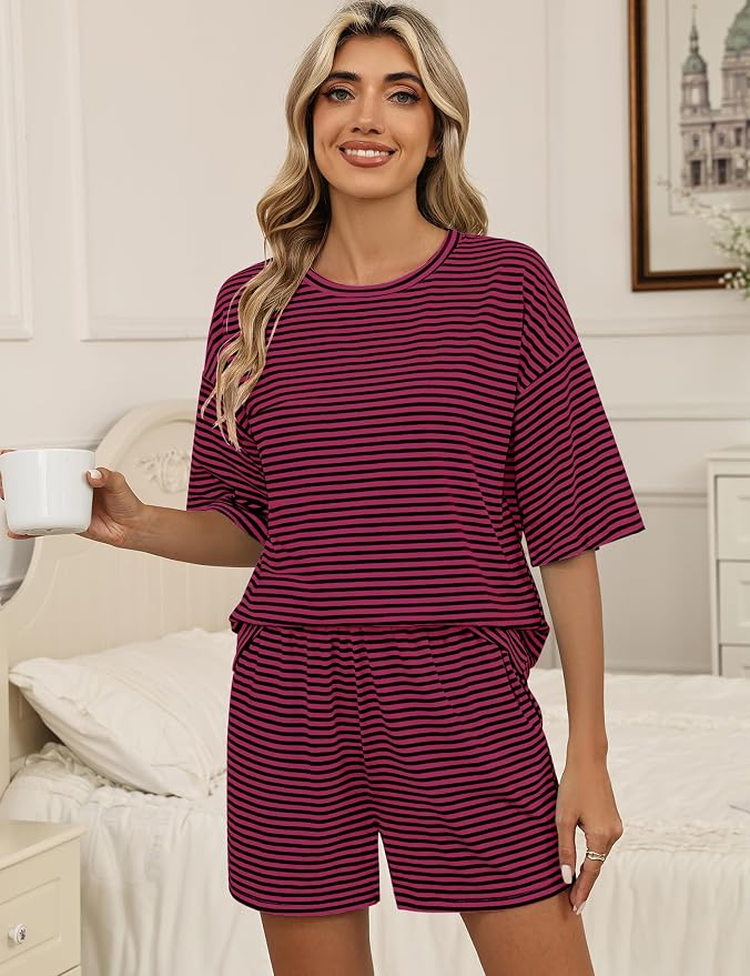 Black Pink Striped