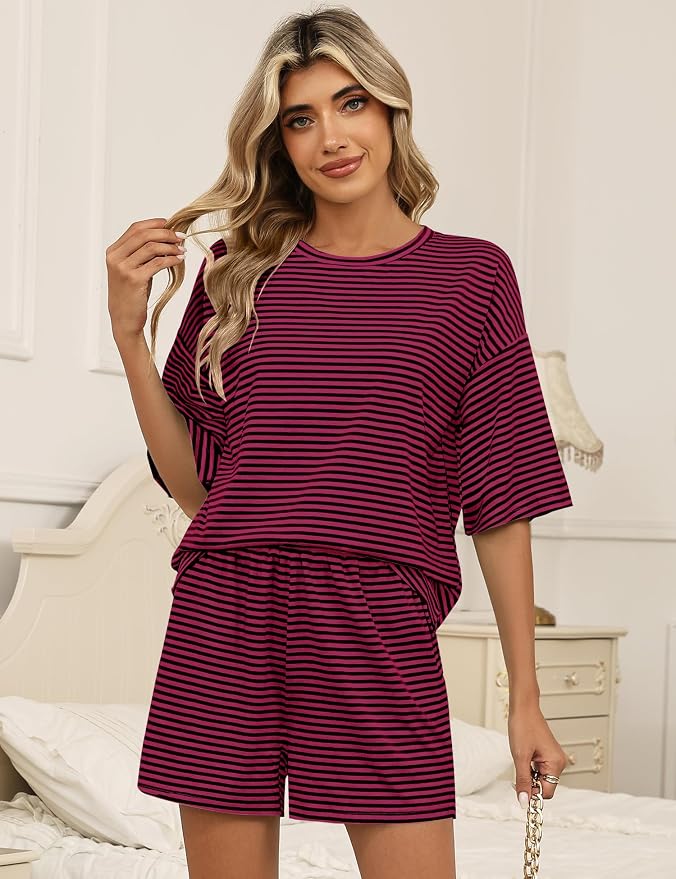 Black Pink Striped