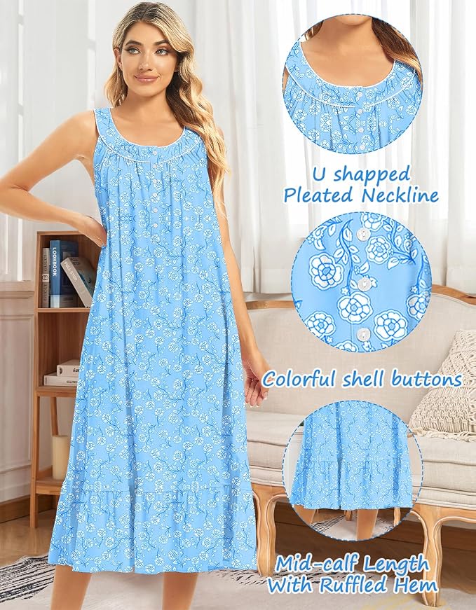 Knit-100% Cottonblue Background Sunflower