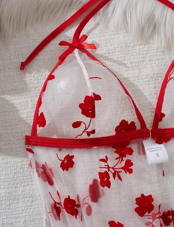 Tie-strap Red Flowers