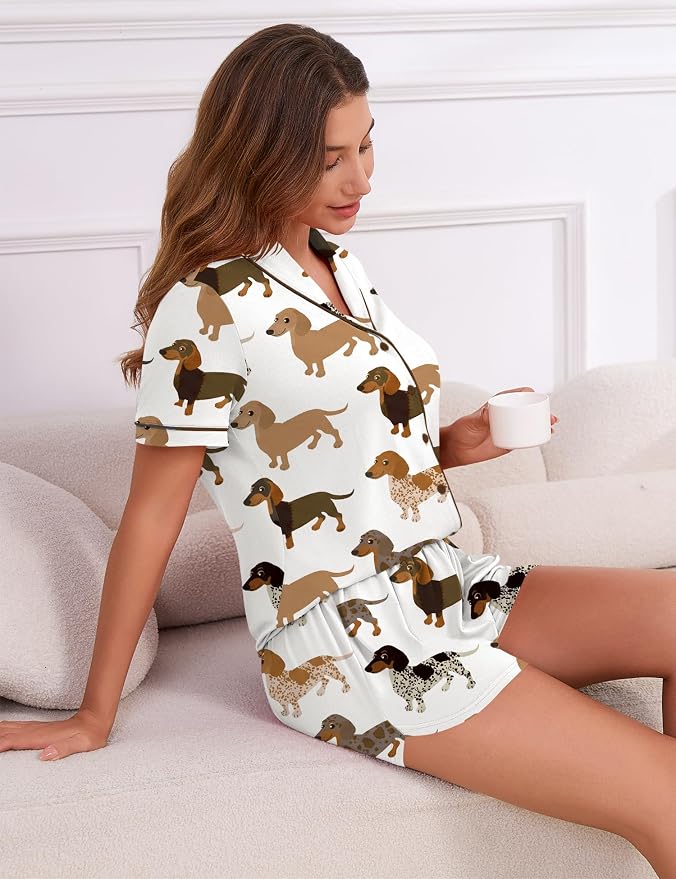 White Dachshund Print