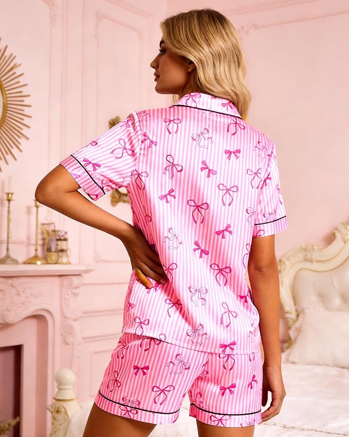 Pink Stripes Bow