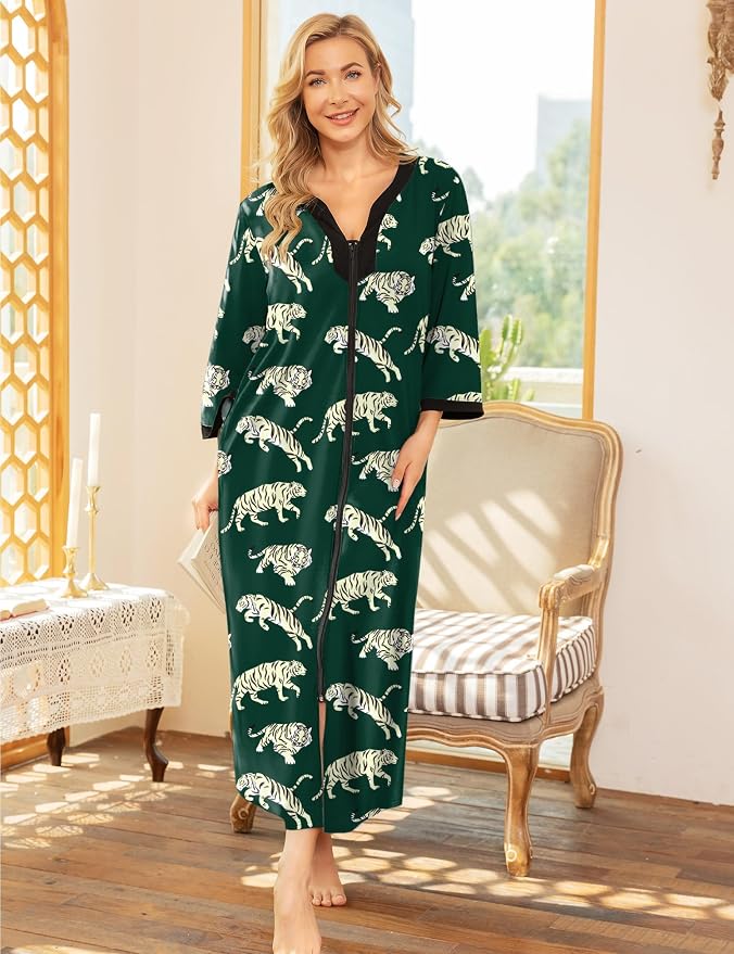 Tiger Pattarn on Dark Green-long