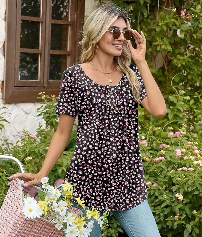 Short Little Flower Black