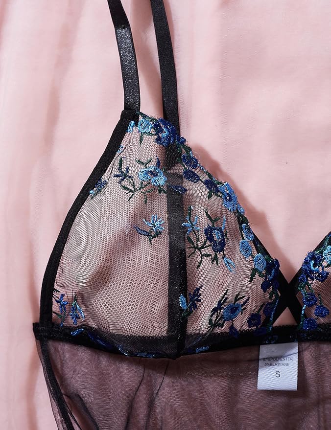 Black/Blue Flowers