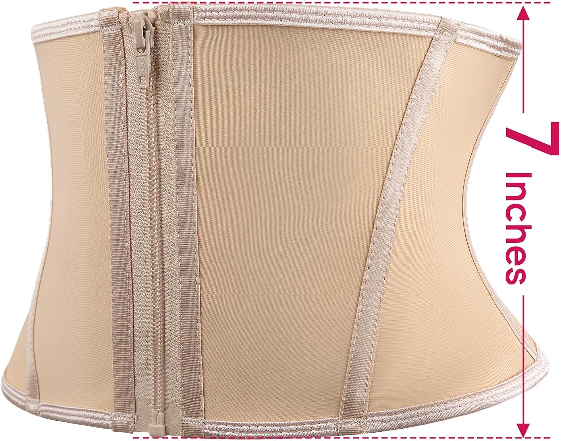 Beige (7'' Short Torso, 9 Steel Bones, Zipper)