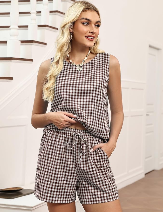 Brown & White Checkered