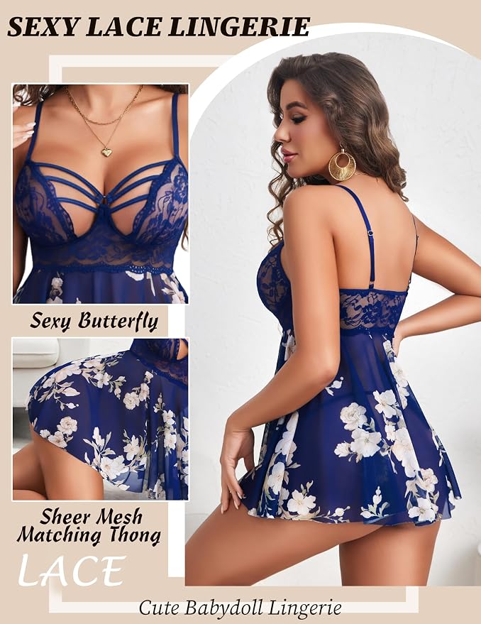 Navy Blue Floral