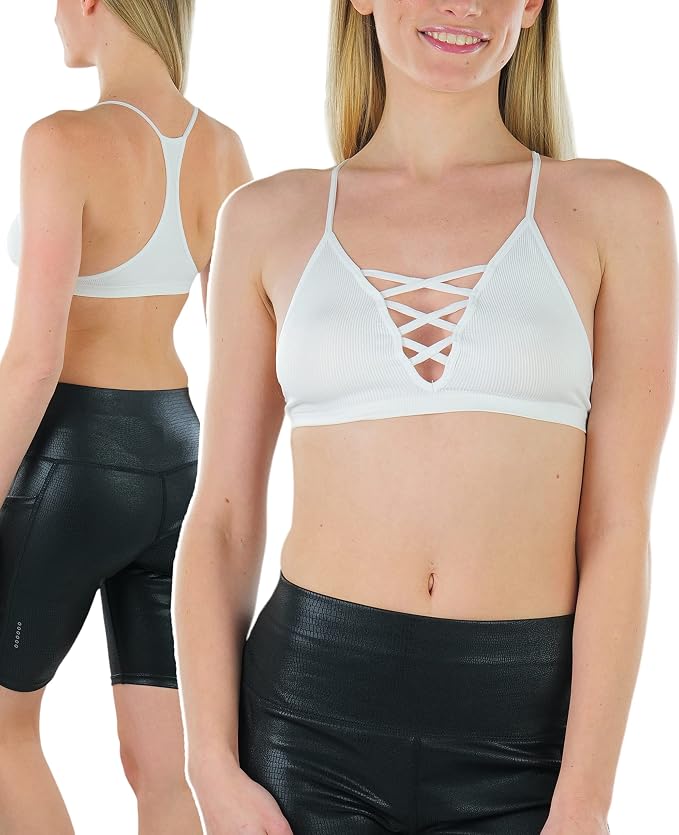 Deep V Cage Strappy - White