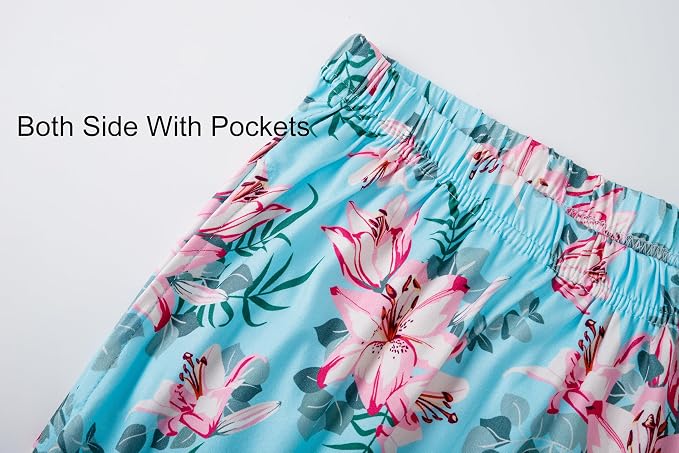 Pink Flowers/Sky Blue