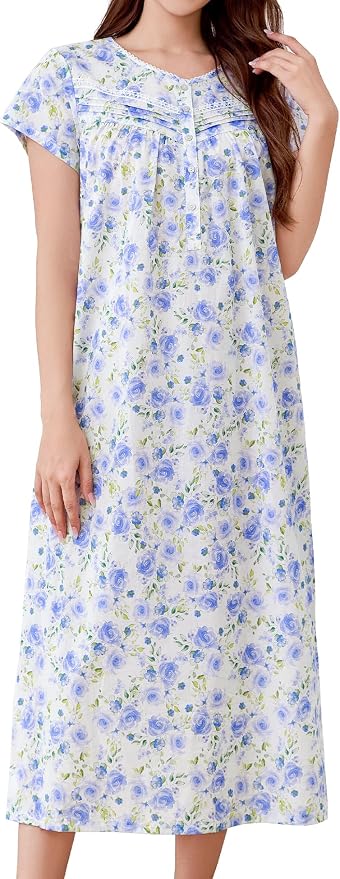 Woven-100% Cotton White Background, Deep Blue Rose