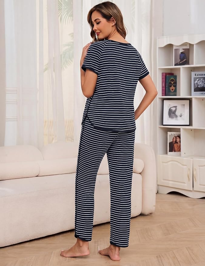 Navy Blue Wide Stripes