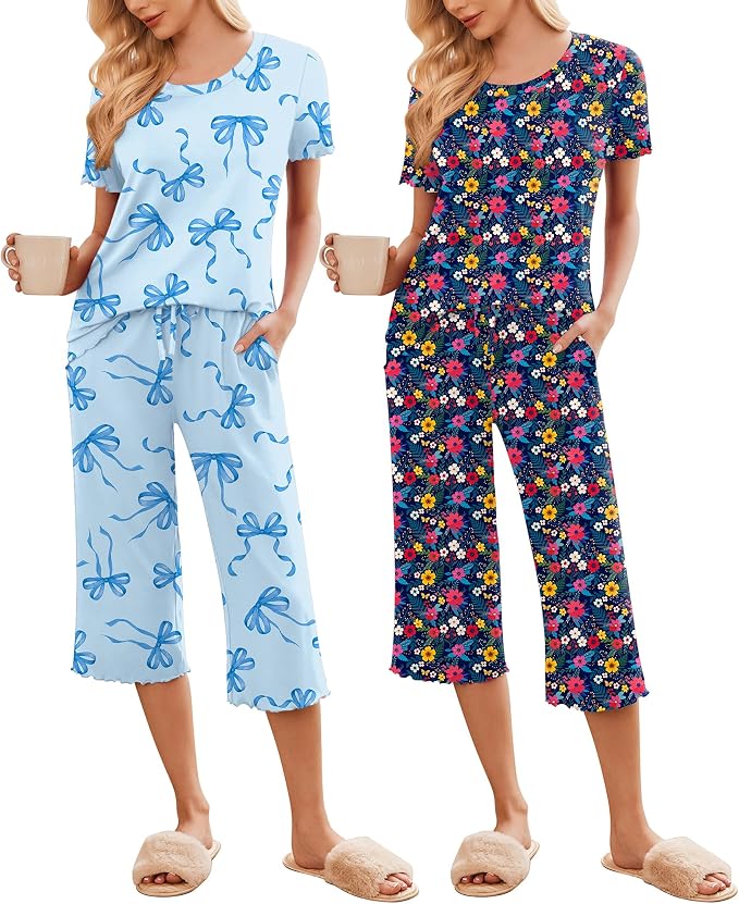 Blue Bow/Navy Bloom