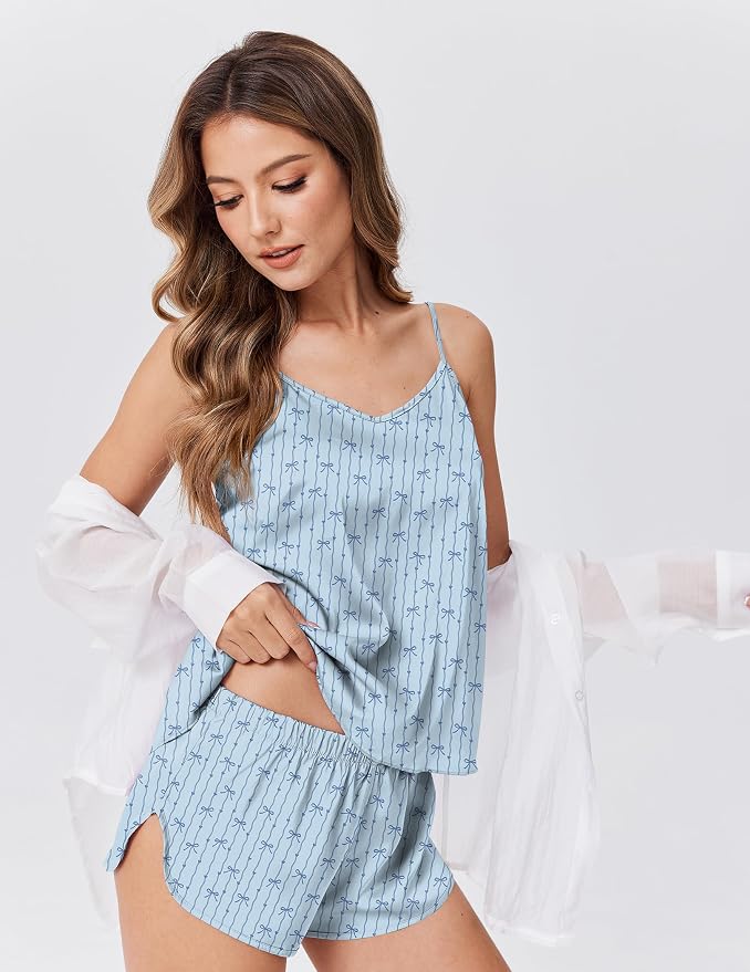 Blue Stripe Bow Knot