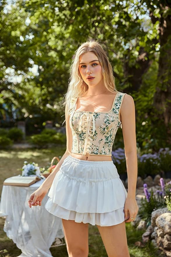 Beige Green Floral