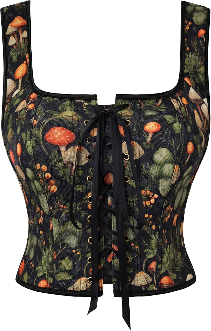 Black Base Mushroom Print