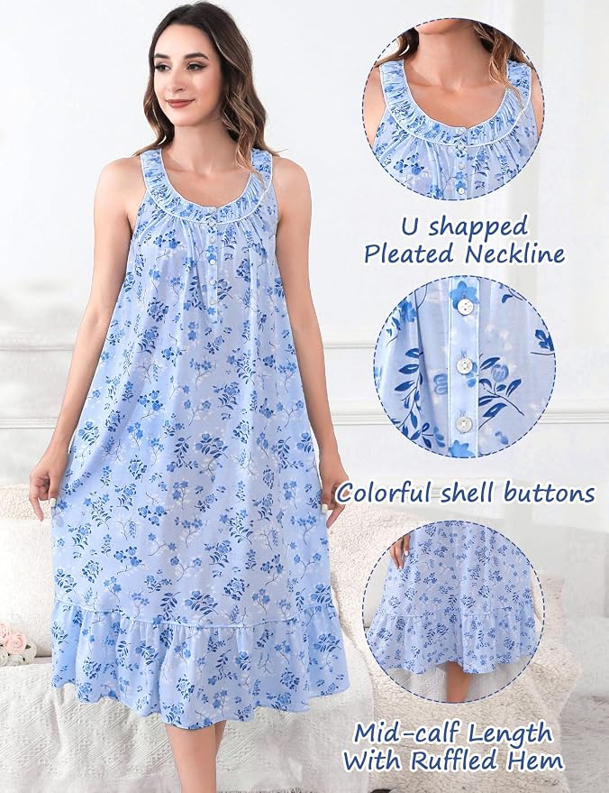Knit-60% Cotton Blue Crabapple Blossoms