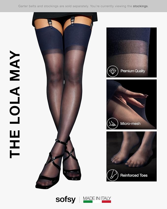 B05 | 1 Pair - Sheer Stockings | Navy Blue
