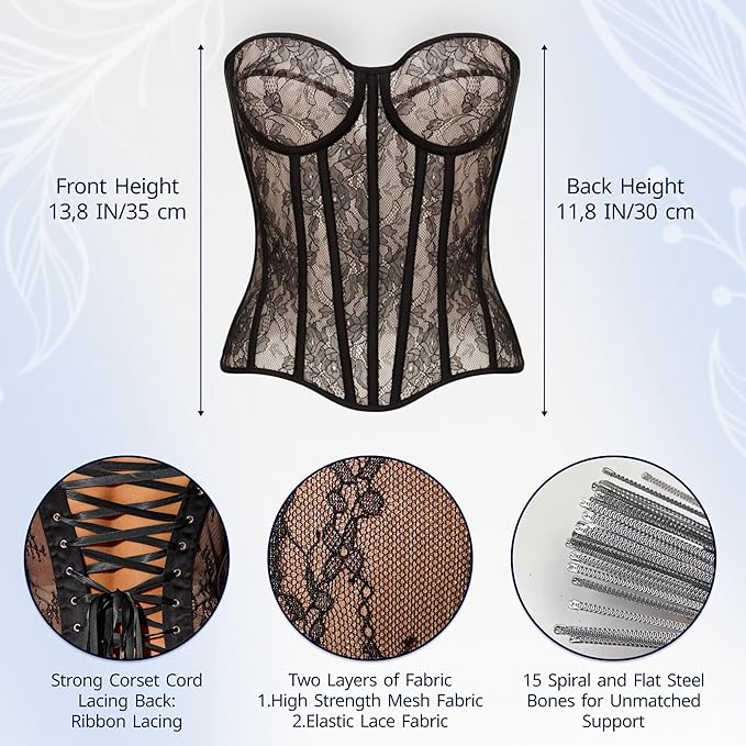 Black Lace - Measure Your Body & Use the Size Chart!