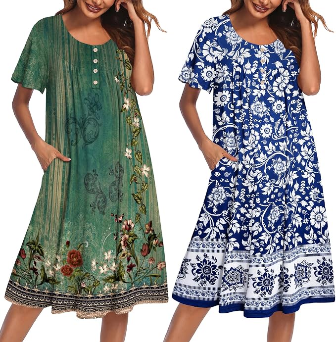 Floral Green/Bohemian Flowers Blue