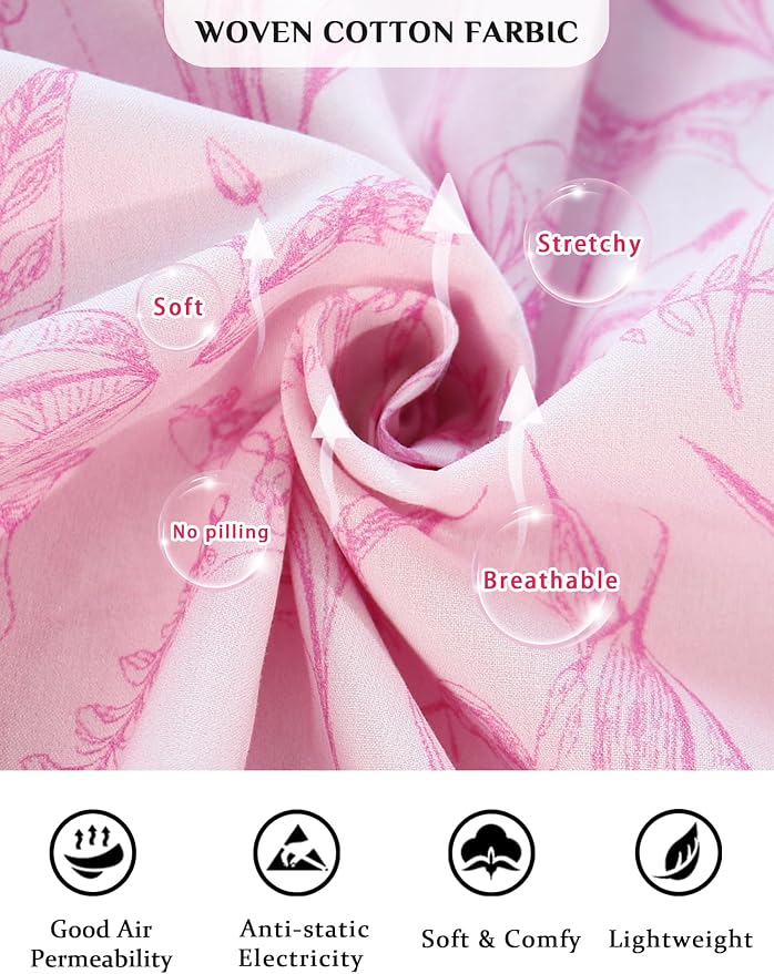 Woven-100% Cotton Pink Tulip