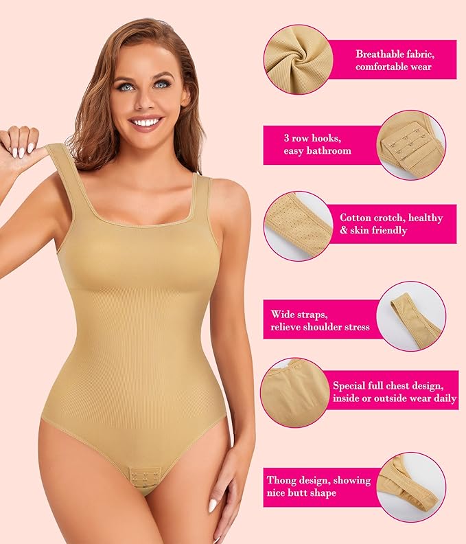Beige Thong Bodysuit