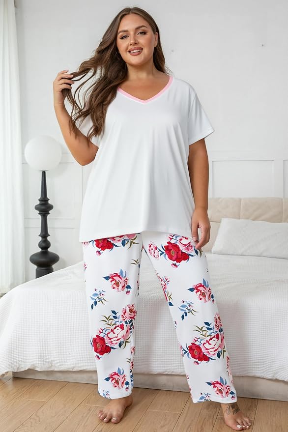 White Red Floral