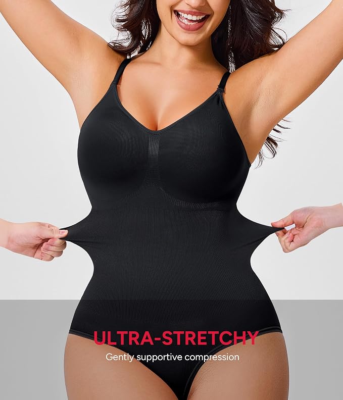 Black V Neck Bodysuit