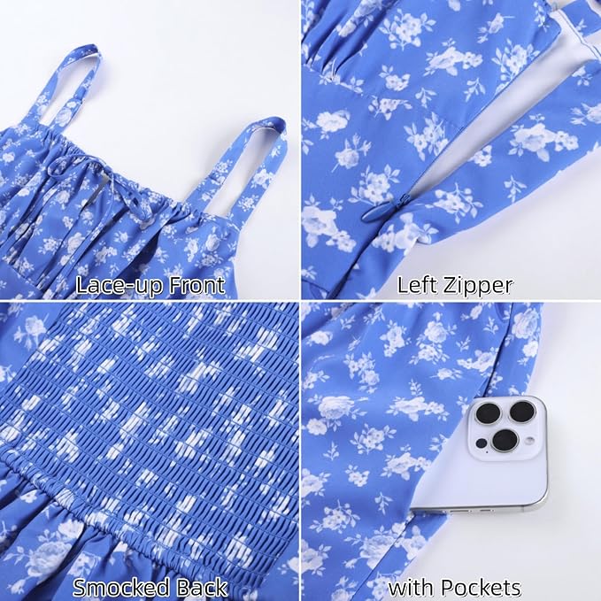 Royal Blue White Floral