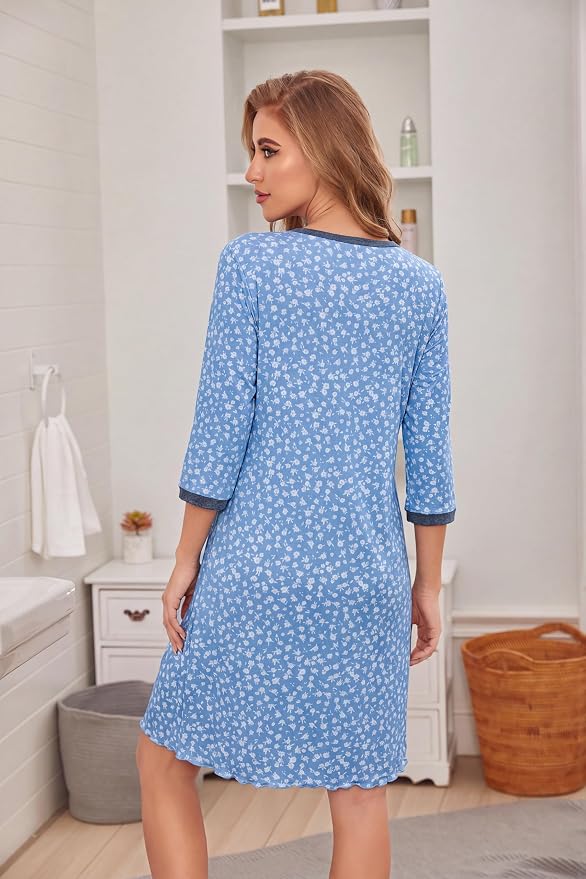 Blue White Floral