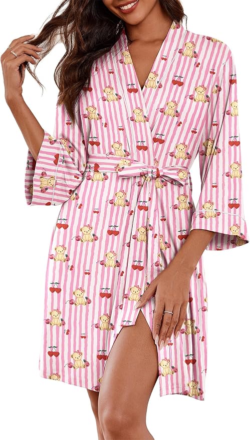 Pink Striped Teddy Bear