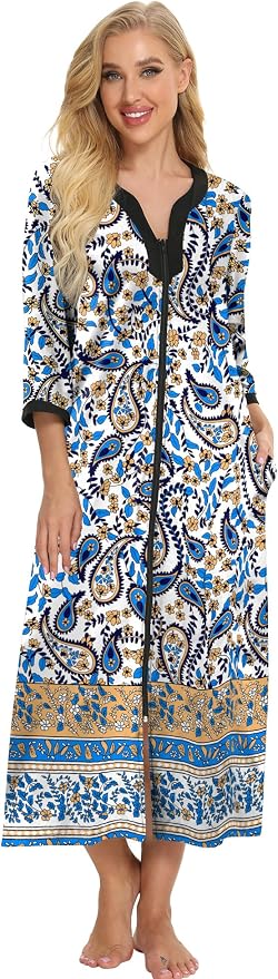 Light Blue Paisley-long