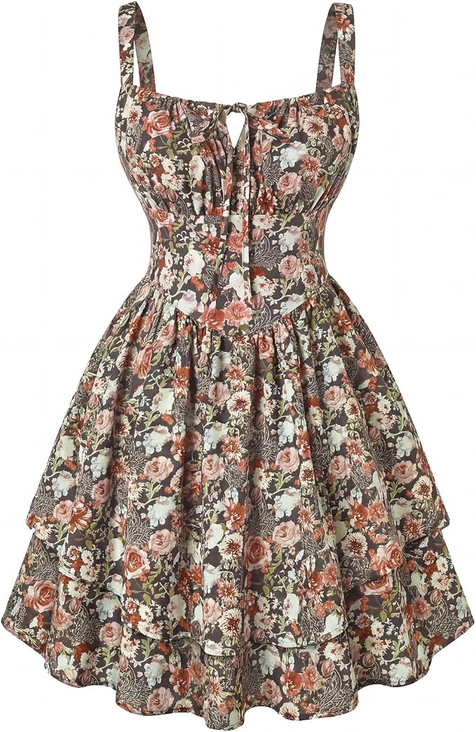 Brown Orange Floral