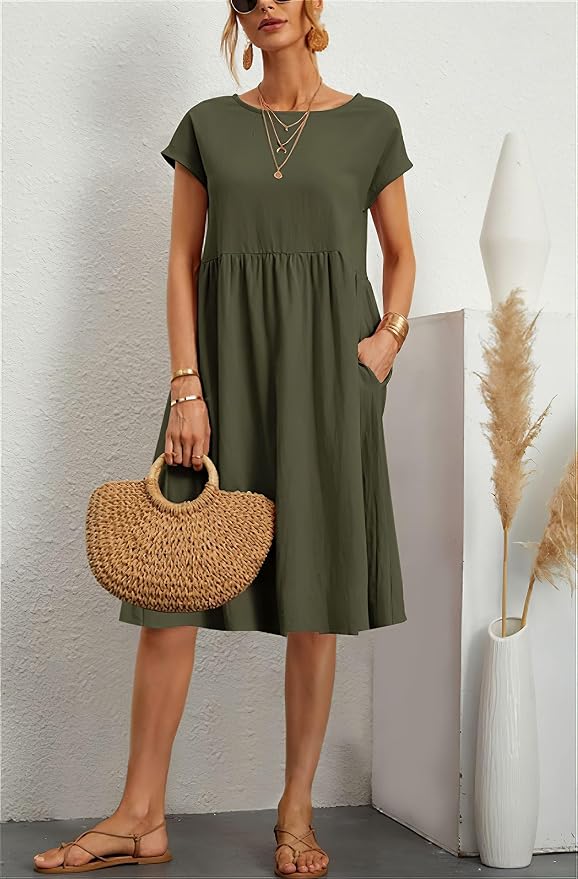 Army Green Midi Dress