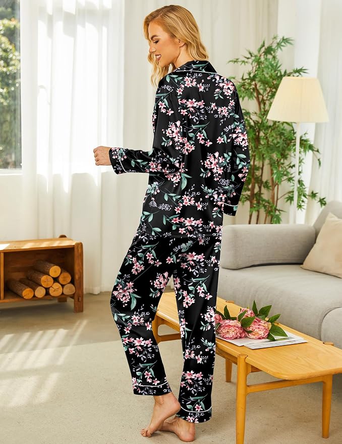 Black With Pink Flowers