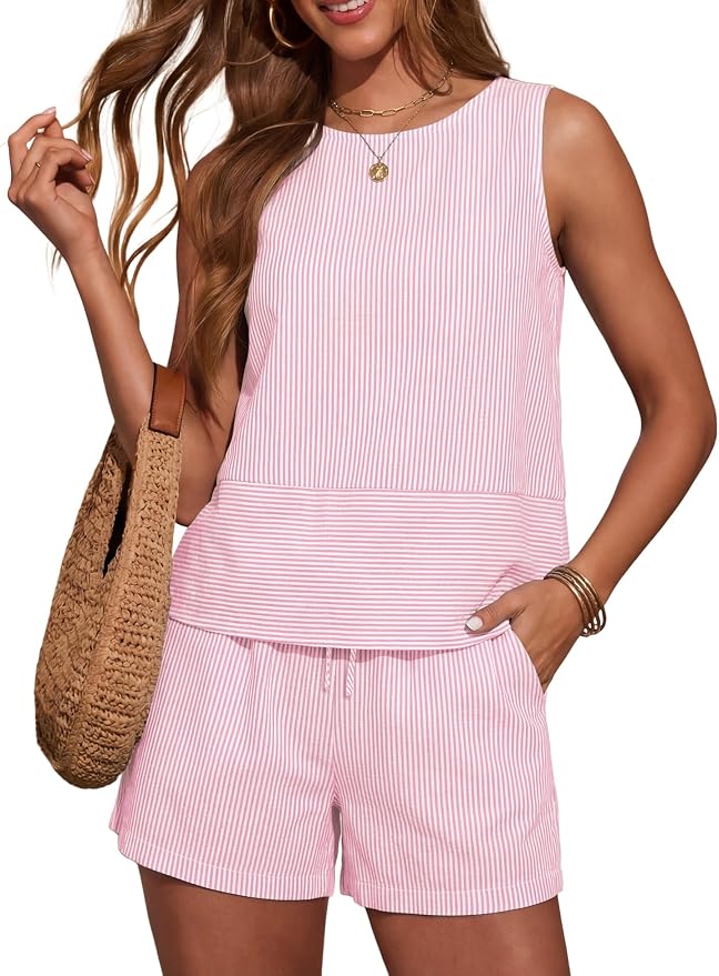Pink White Striped