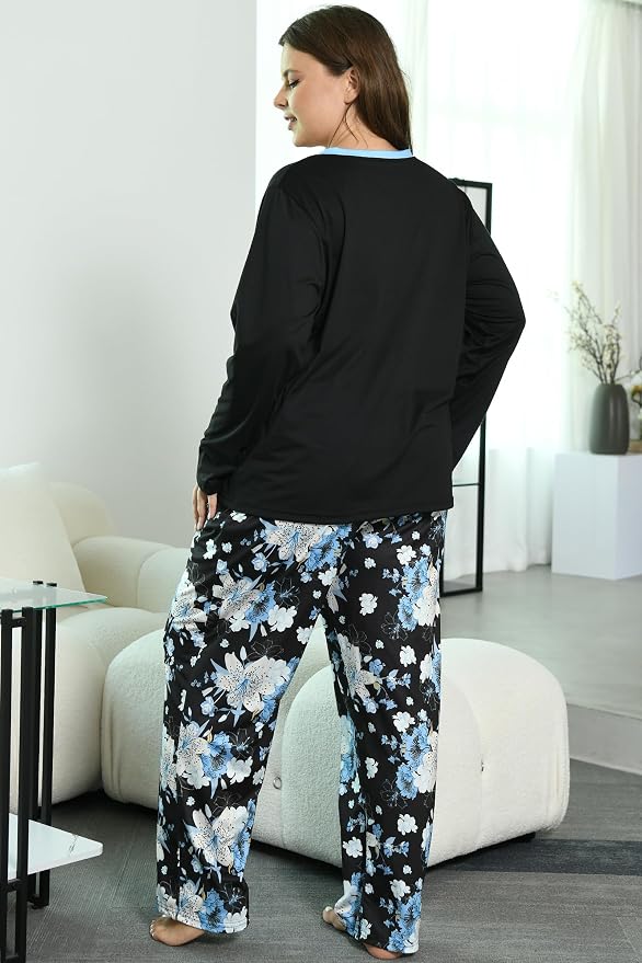 Black/Blue Flowers