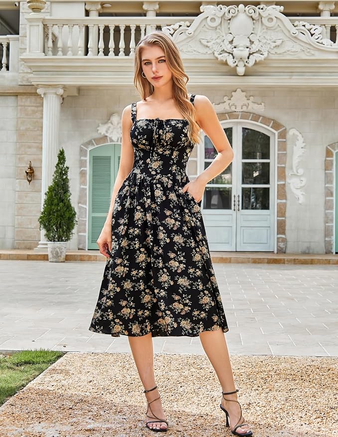 Black Beige Floral