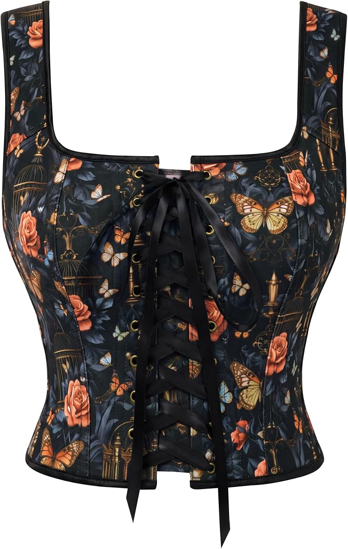 Vintage Dark Birdcage Floral