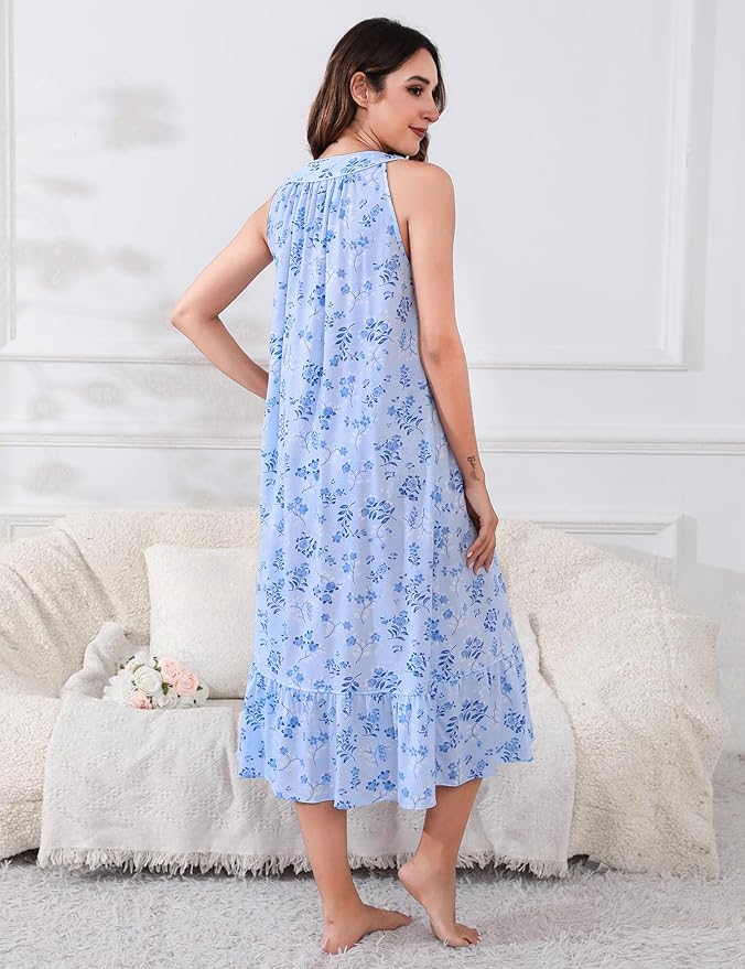 Knit-60% Cotton Blue Crabapple Blossoms