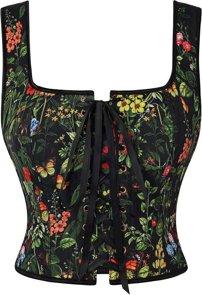 Black Green Botanical Print
