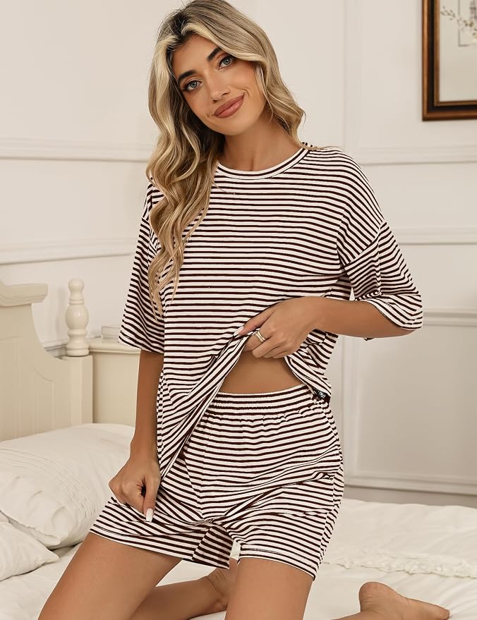 White Brown Striped