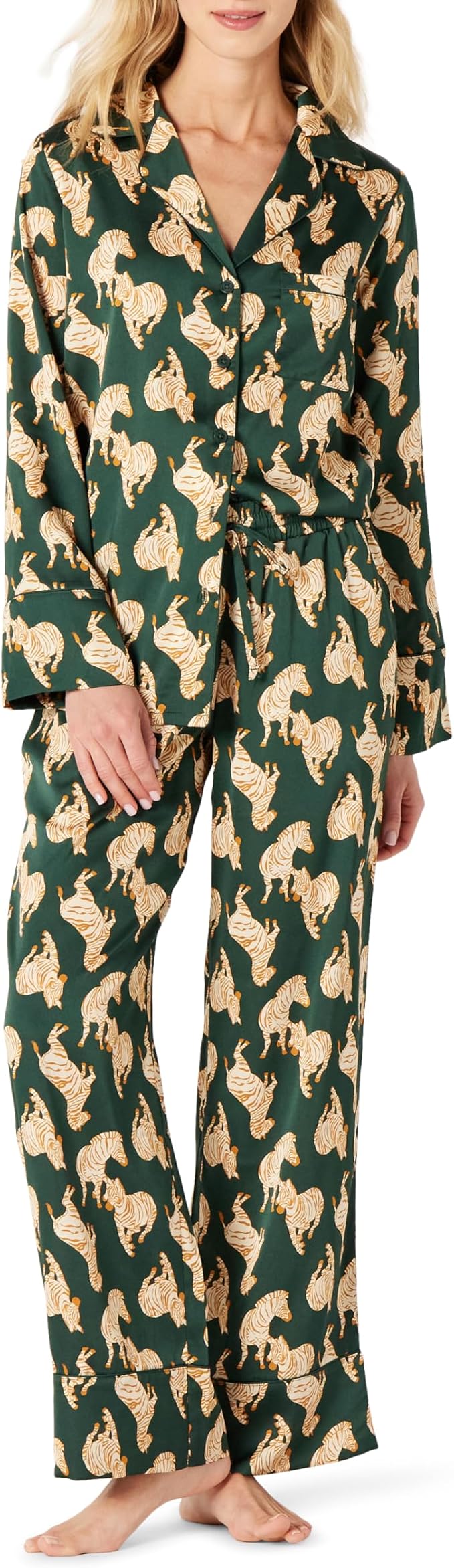 Dark Green Beige Zebra