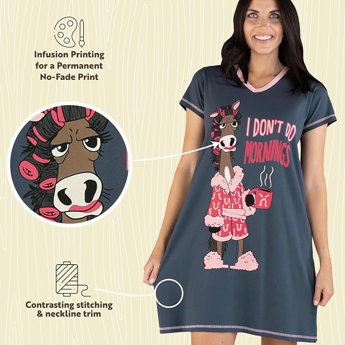 Don't Do Mornings Horse Nightshirt