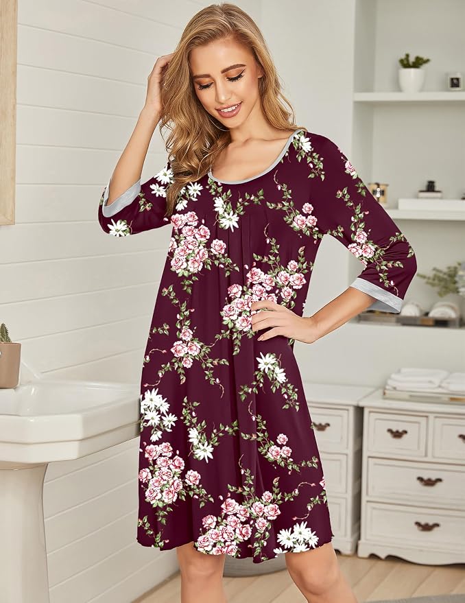 Floral Wine Red