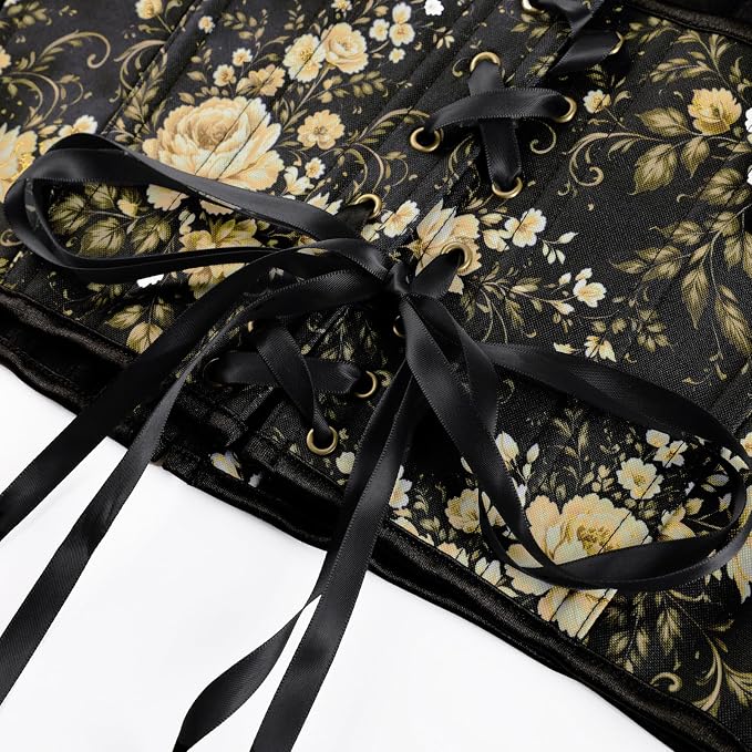 Black Antique-gold Floral