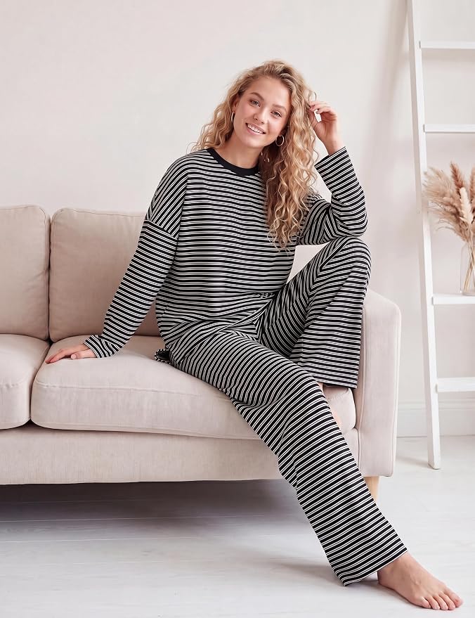 Wide Thin Stripe-black White