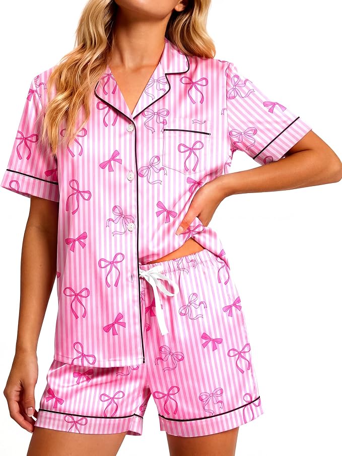 Pink Stripes Bow