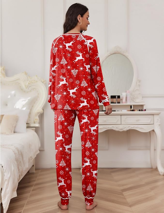 Christmas Red With Snowflakes